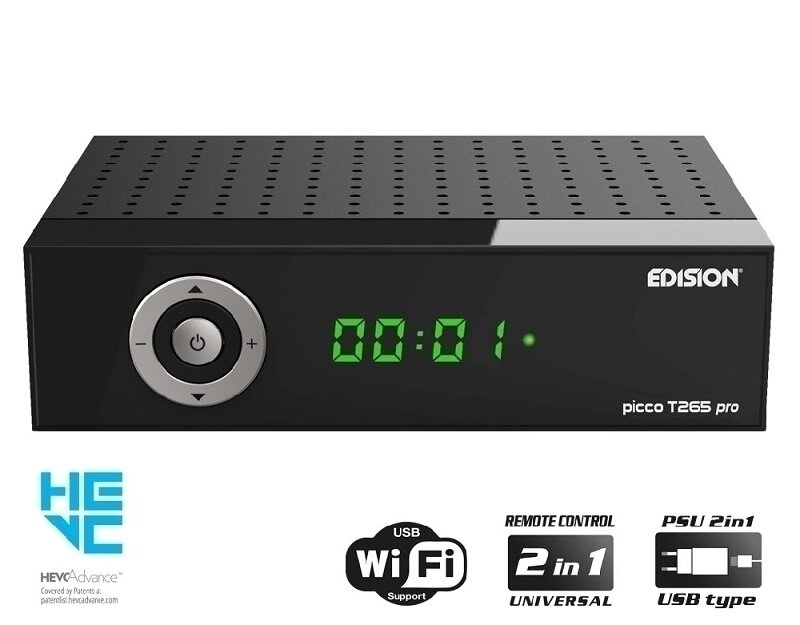 Edision Picco T265 Pro Receptor Terrestre TDT & por Cable DVB-T2/C